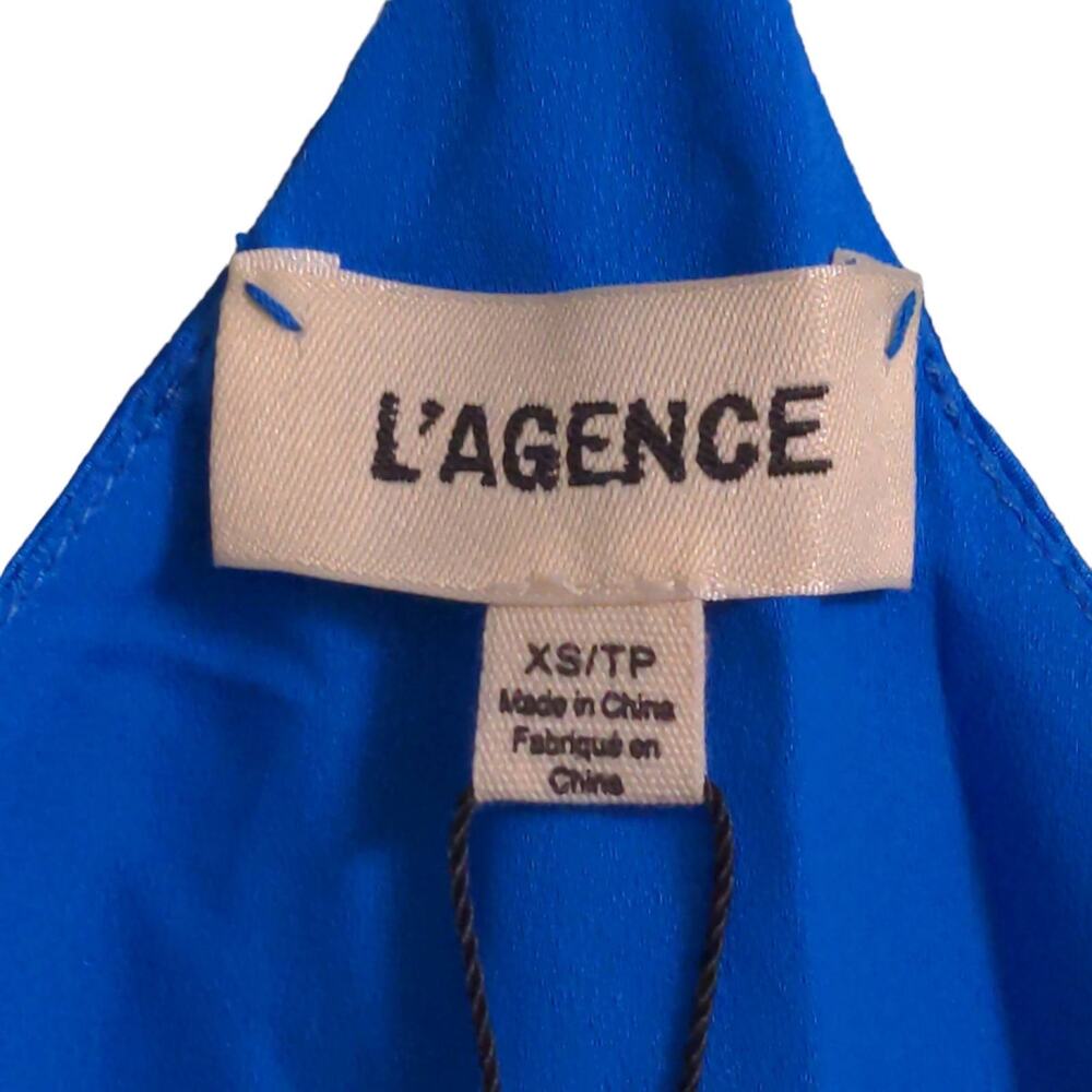 L'Agence Womens Kylee Camisole Cami Tank Top Blue Silk Charmeuse V Neck XS New - Picture 4 of 7